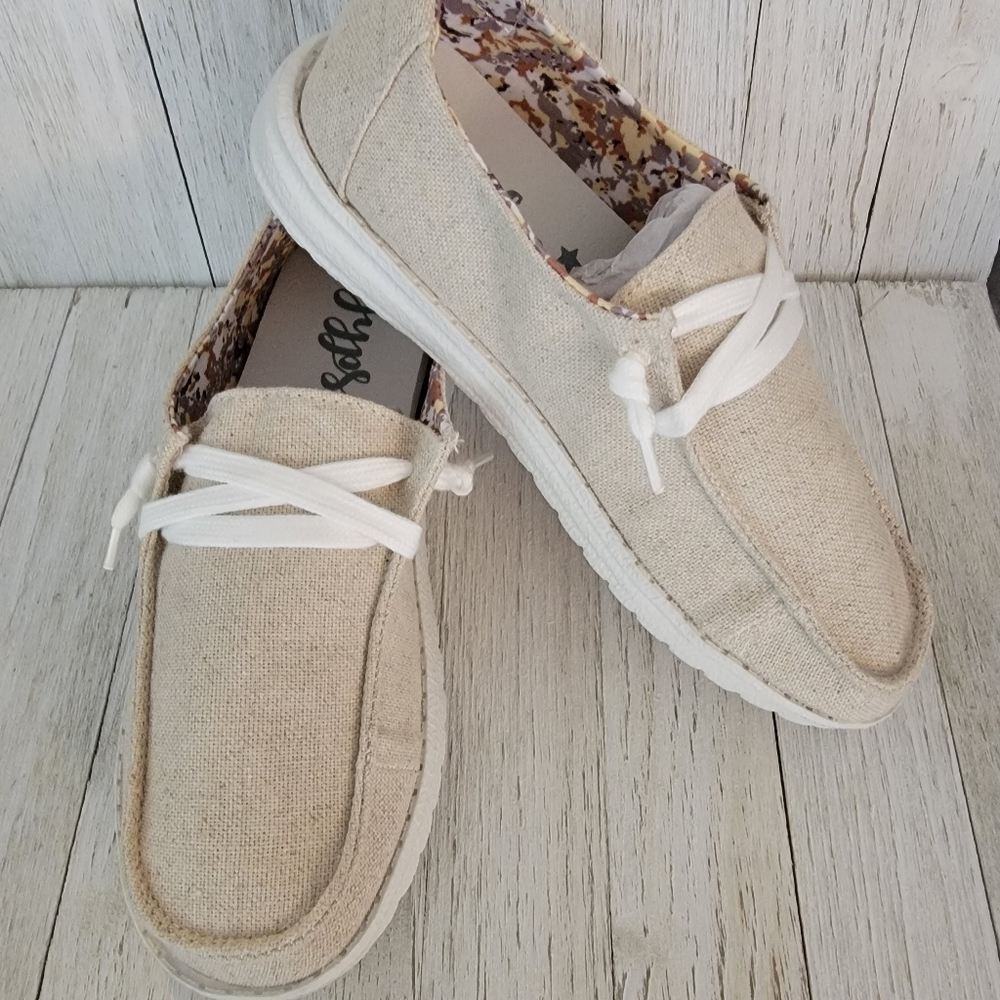 50% OFF SALE-GYPSY JAZZ- HOLLY NATURAL SLIP ON SNEAKERS